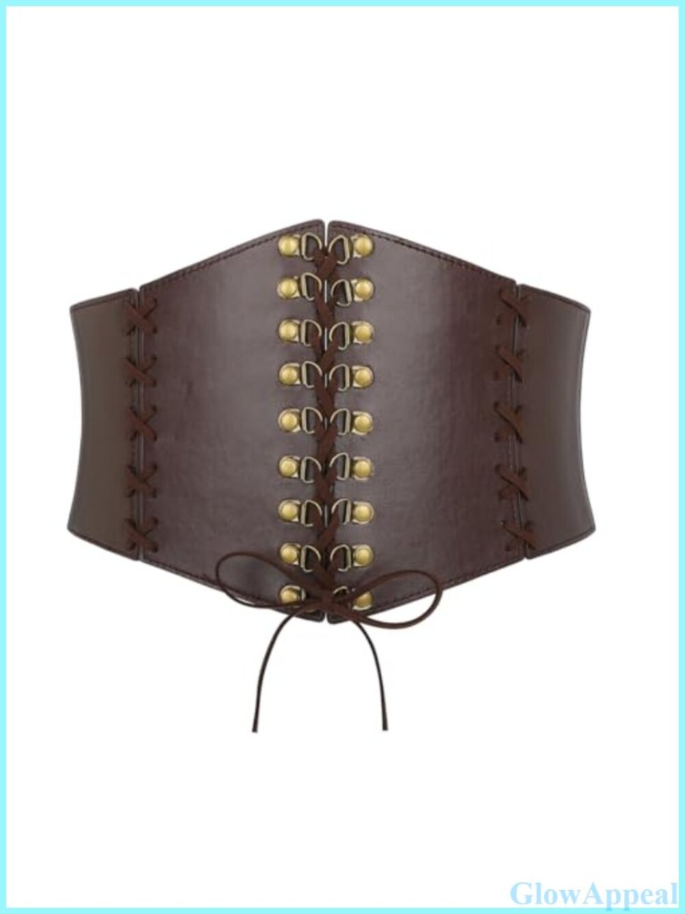 Wide Corset Belt PU Leather Elastic Vintage Lace-Up Waist Belt for Dress Costume
